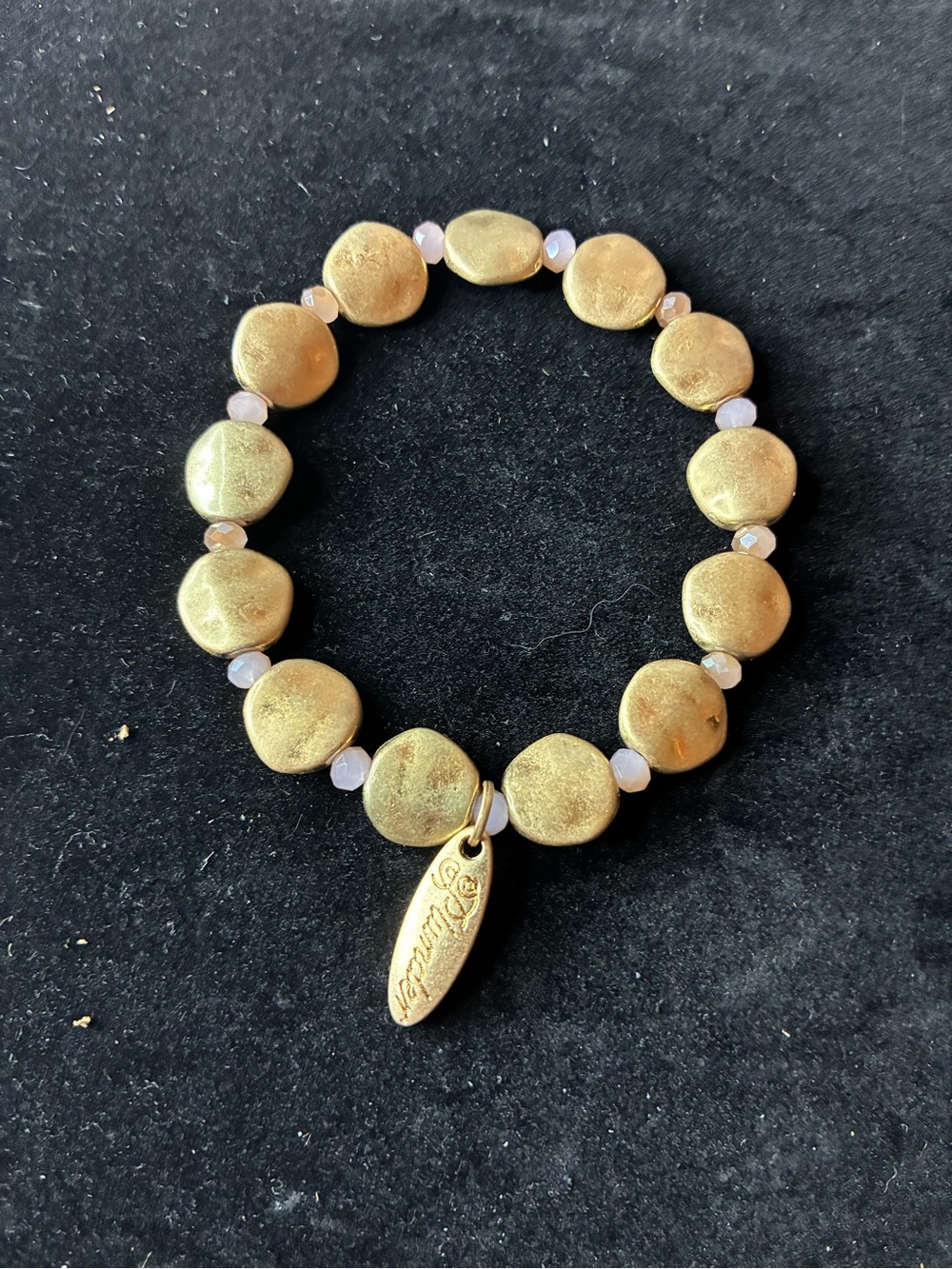 Plunder New Kallie Nicole Pink Gold Beaded Bangle Bracelet - Picture 6 of 7